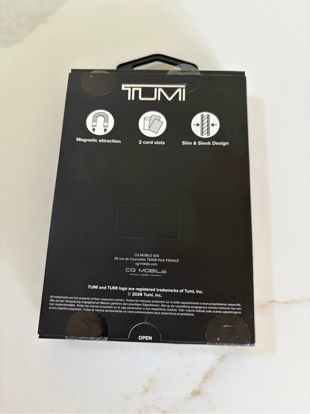 2026 TUMI SLIM LEATHER MAGNETIC CARD MagSafe HOLDER CASE FOR CELL PHONE new!